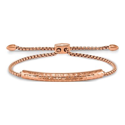 Stainless Steel Hammered Adjustable Bar Bracelet – view 3