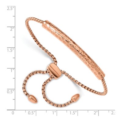 Stainless Steel Hammered Adjustable Bar Bracelet – view 4