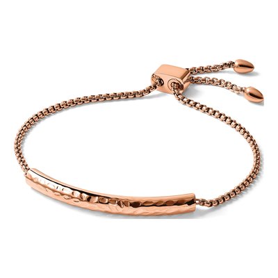 Stainless Steel Hammered Adjustable Bar Bracelet – view 6