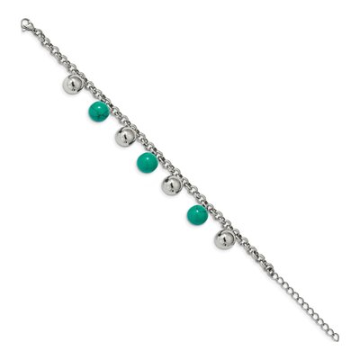 Stainless Steel Turquoise Bracelet – view 2
