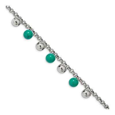 Stainless Steel Turquoise Bracelet