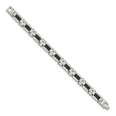 Black Stainless Steel Wire Inlay Bracelet – view 2
