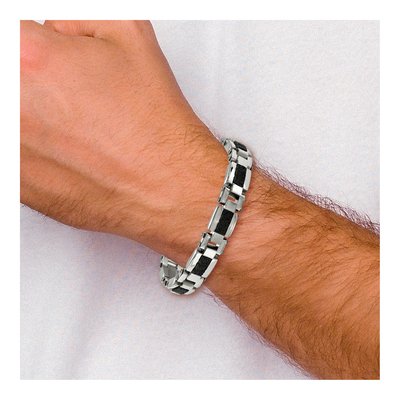 Black Stainless Steel Wire Inlay Bracelet – view 5