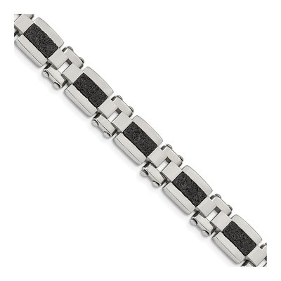 Black Stainless Steel Wire Inlay Bracelet