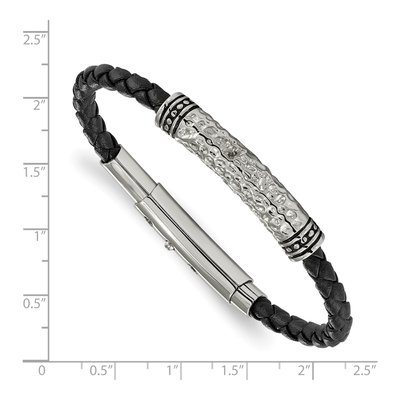 Stainless Steel Braided Leather Bracelet – view 3