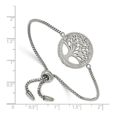 Stainless Steel Tree of Life Crystal Bracelet – view 3