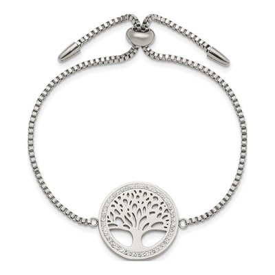 Stainless Steel Tree of Life Crystal Bracelet – view 4