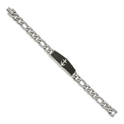 Black Stainless Steel Anchor ID Bracelet – view 3