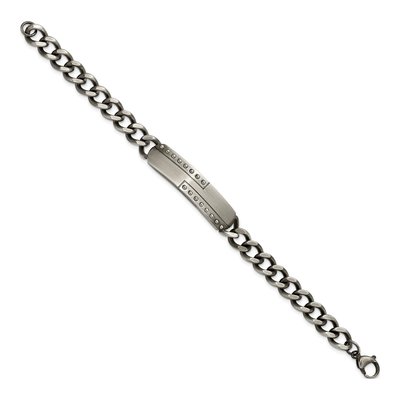 Stainless Steel Gun Metal ID Bracelet – view 3
