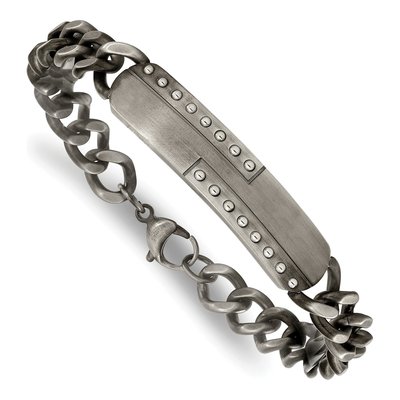 Stainless Steel Gun Metal ID Bracelet – view 4