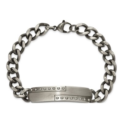 Stainless Steel Gun Metal ID Bracelet – view 5