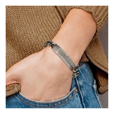 Stainless Steel Gun Metal ID Bracelet – view 7