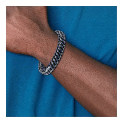 Stainless Steel Braided Leather Bracelet – view 3