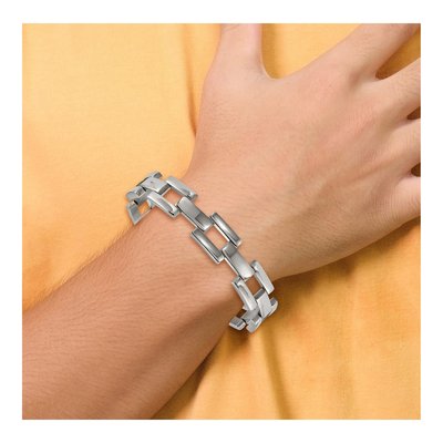 Stainless Steel Open Square Link Bracelet – view 6