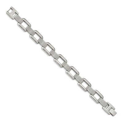 Stainless Steel Rounded Square Link Bracelet – view 3