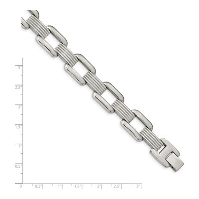 Stainless Steel Rounded Square Link Bracelet – view 5