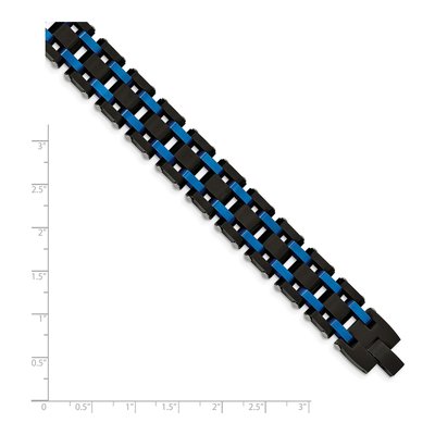 Stainless Steel Black Blue IP Link Bracelet – view 5