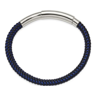 Stainless Steel Blue Wire Black Bracelet – view 5