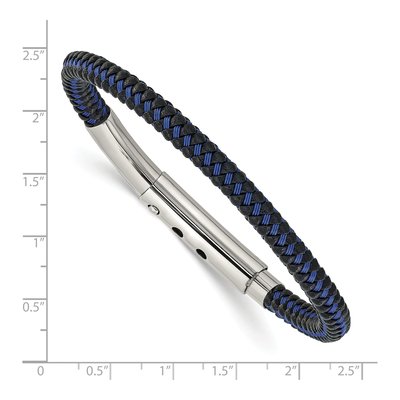 Stainless Steel Blue Wire Black Bracelet – view 6