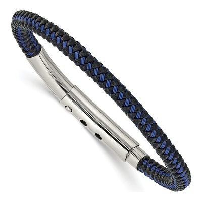Stainless Steel Blue Wire Black Bracelet