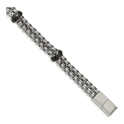 Black Stainless Steel Black 5in Bracelet
