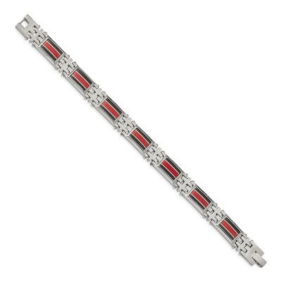 Stainless Steel Black Carbon Fiber Bracelet – view 3