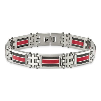 Stainless Steel Black Carbon Fiber Bracelet – view 4