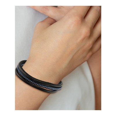 Stainless Steel Braided Leather Bracelet – view 3