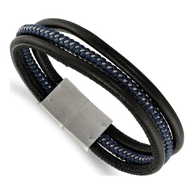 Stainless Steel Braided Leather Bracelet