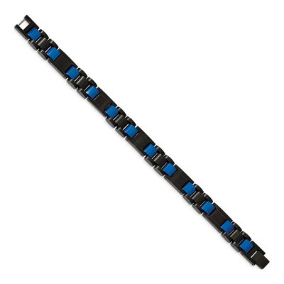 Stainless Steel Black Blue IP Link Bracelet – view 3