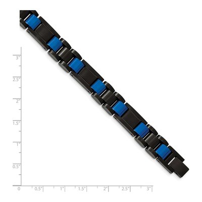 Stainless Steel Black Blue IP Link Bracelet – view 5
