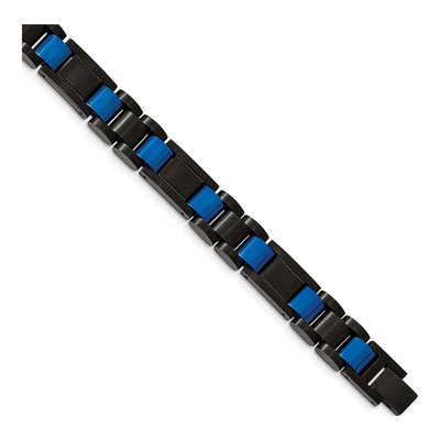 Stainless Steel Black Blue IP Link Bracelet