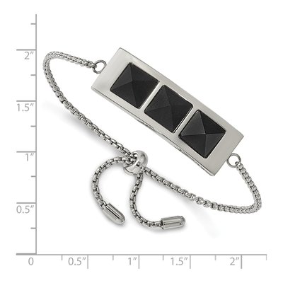 Stainless Steel Carbon Fiber Adjustable Bracelet – view 2