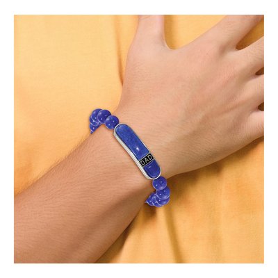 Stainless Steel Lapis Beaded DAD Bracelet – view 4