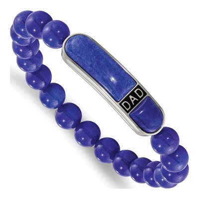 Stainless Steel Lapis Beaded DAD Bracelet
