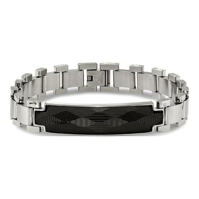 Stainless Steel Carbon Fiber Inlay Bracelet – view 4