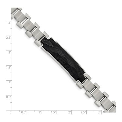 Stainless Steel Carbon Fiber Inlay Bracelet – view 5