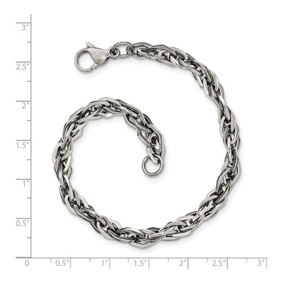 Men's Stainless Steel 6mm Fancy Link Chain Bracelet – view 6