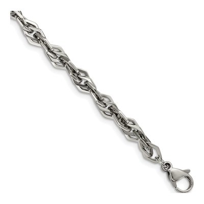 Men's Stainless Steel 6mm Fancy Link Chain Bracelet