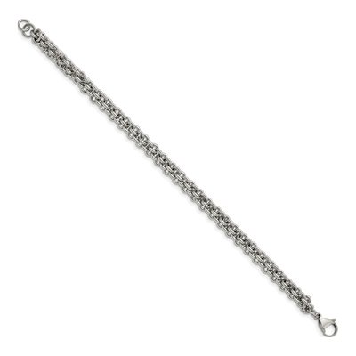 Men's Stainless Steel 7mm Fancy Link Chain Bracelet – view 3