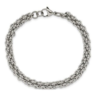 Men's Stainless Steel 7mm Fancy Link Chain Bracelet – view 5