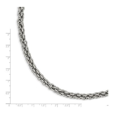 Men's Stainless Steel 7mm Fancy Link Chain Bracelet – view 6