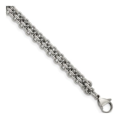 Men's Stainless Steel 7mm Fancy Link Chain Bracelet