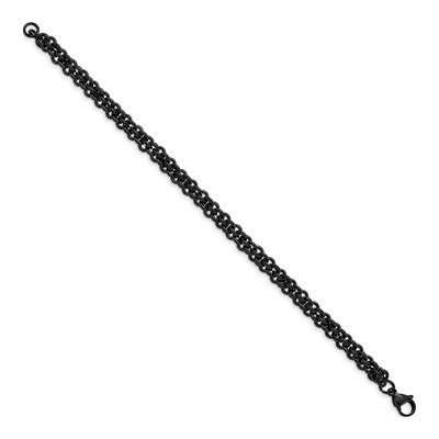 Men's Black Stainless Steel 7.5mm Black Bracelet – view 4