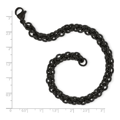 Men's Black Stainless Steel 7.5mm Black Bracelet – view 6