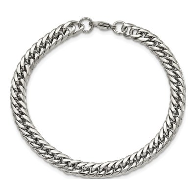 Men's Stainless Steel 7.35mm Double Curb Chain Anklet – view 5