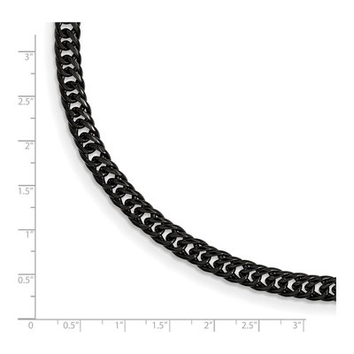 Men's Black Stainless Steel 7mm Curb Bracelet – view 6