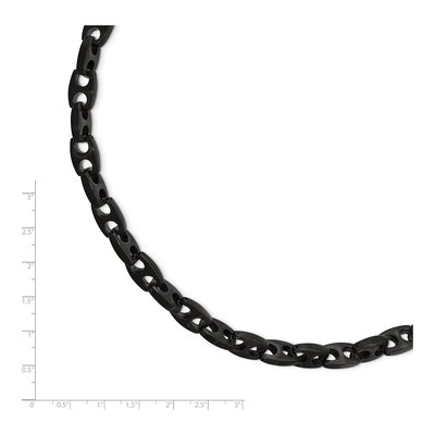 Men's Black Stainless Steel 10mm Black Link Chain Bracelet – view 6