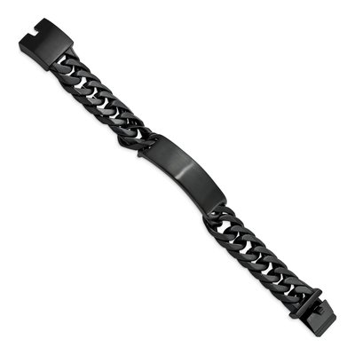Black Stainless Steel Curb ID Bracelet – view 3