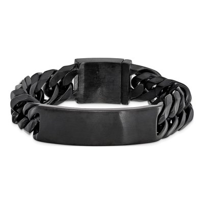 Black Stainless Steel Curb ID Bracelet – view 5